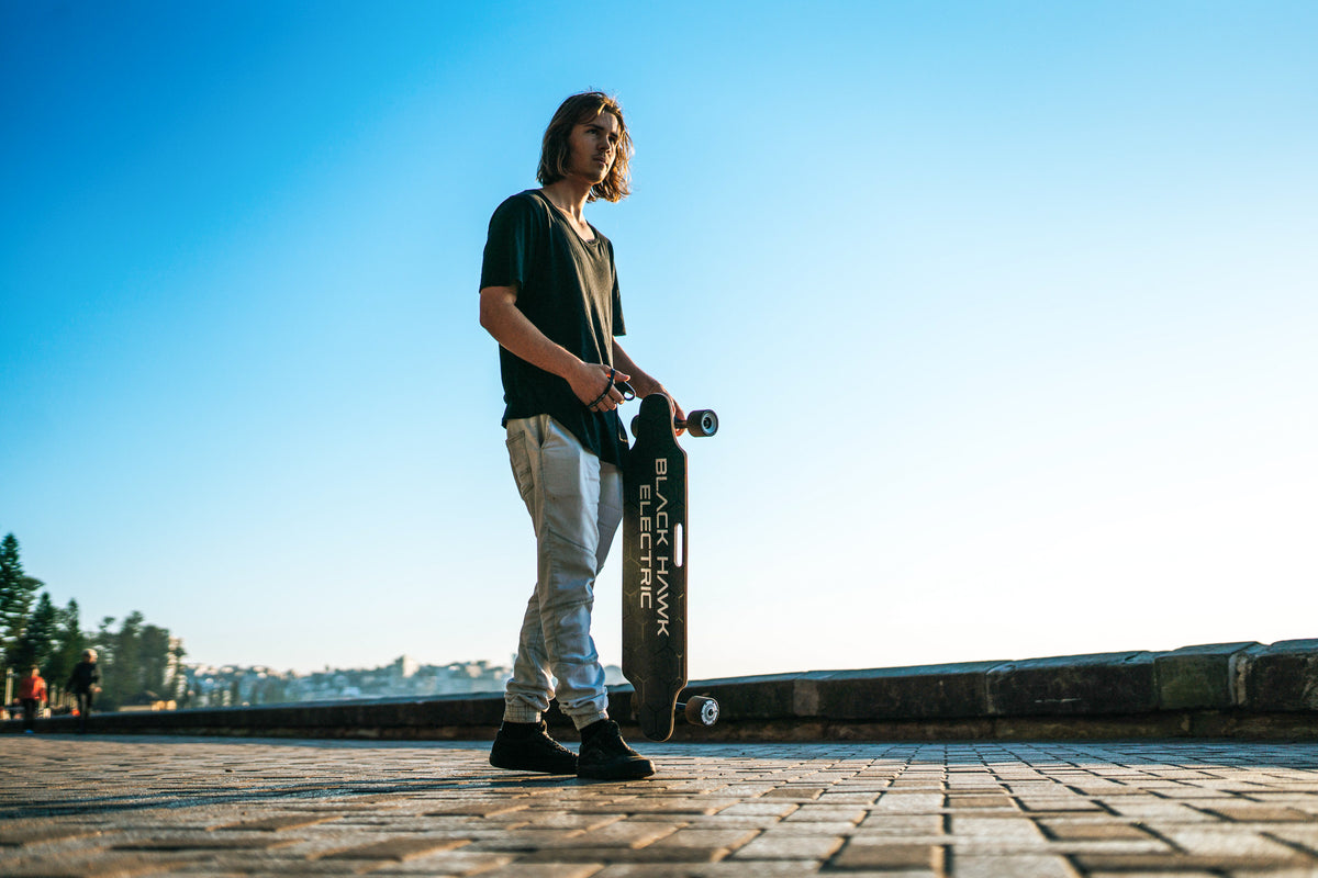 Black Hawk Electric Skateboards High quality, high performance electric skateboard with hub drive brushless motors and lithium ion battery technology.